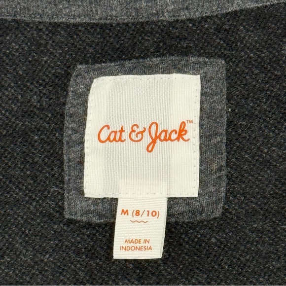 Cat & Jack Boy’s Dark Gray & Marled Cuffs Shawl Collar Sweater Medium 8/10 - Picture 8 of 9